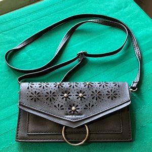 Black Faux Leather Small Crossbody
